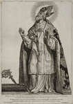 31646 Afbeelding van bisschop Frederik, de achtste bisschop van Utrecht (815/16 - 835/37), met in zijn borst twee ...